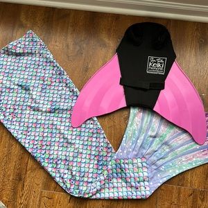 Kids mermaid tail for use at the pool